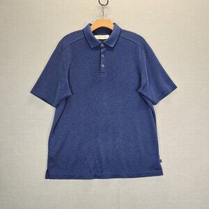 Tommy Bahama Polo Shirt Mens Medium Blue Pullover Casual Stretch Modal Blend